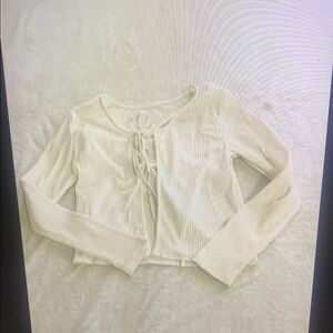 Elegant White Lace-Up Women's Top